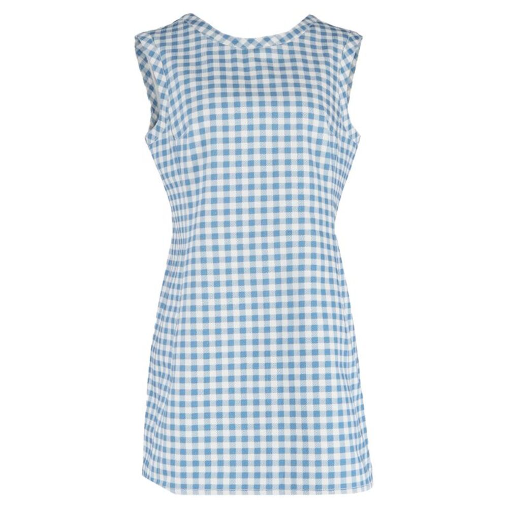 Emilia Wickstead Emmy Gingham Mini Dress in Blue Cotton